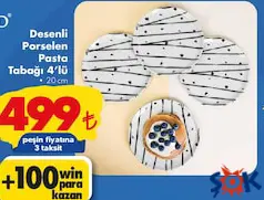 PORLAND DESENLİ PASTA TABAĞI 4'LÜ fiyat ve kampanya bilgisi